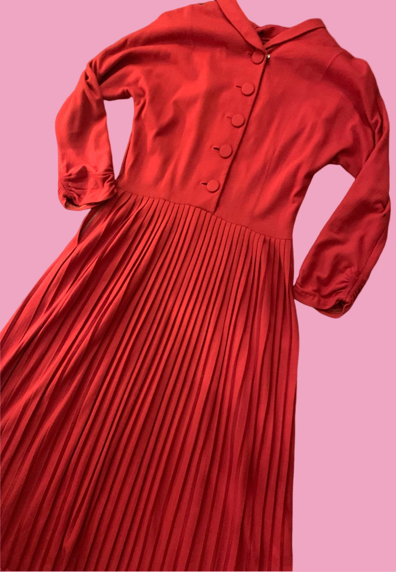 1960s Dress w/ Pleated Skirt