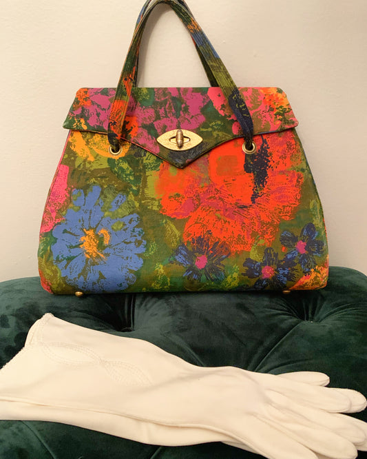 1960s Floral Hand Bag