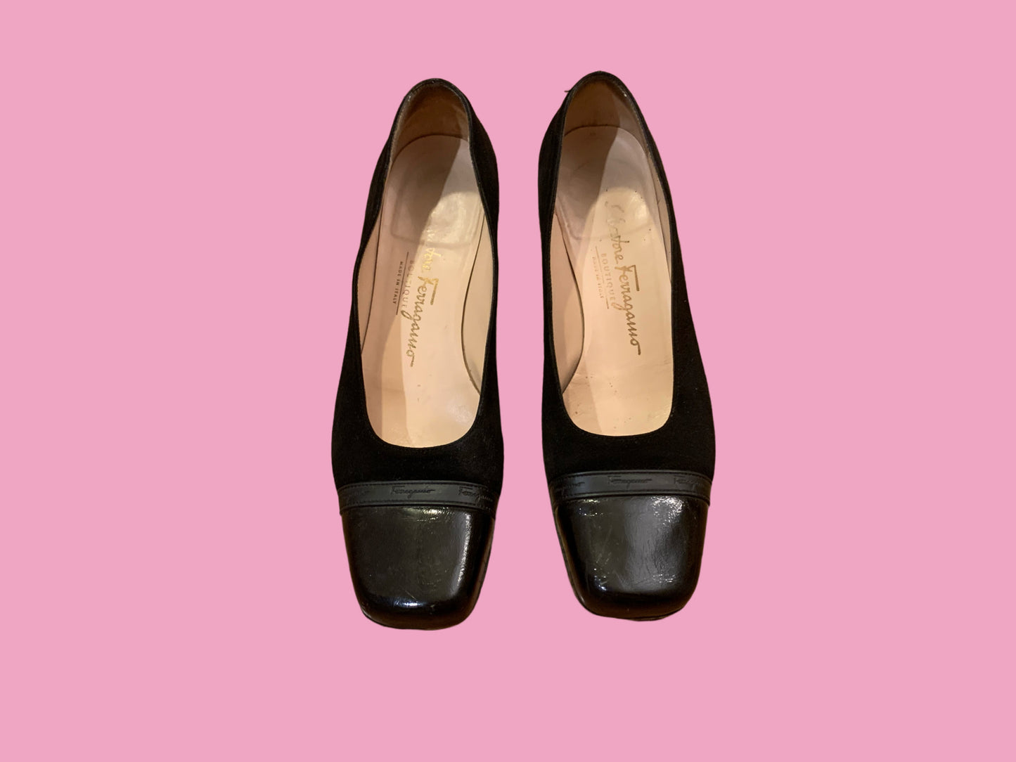 80’s Salvatore Ferragamo Black Pumps